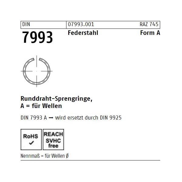 DIN 7993 Sprengringe - Form A - Federstahl