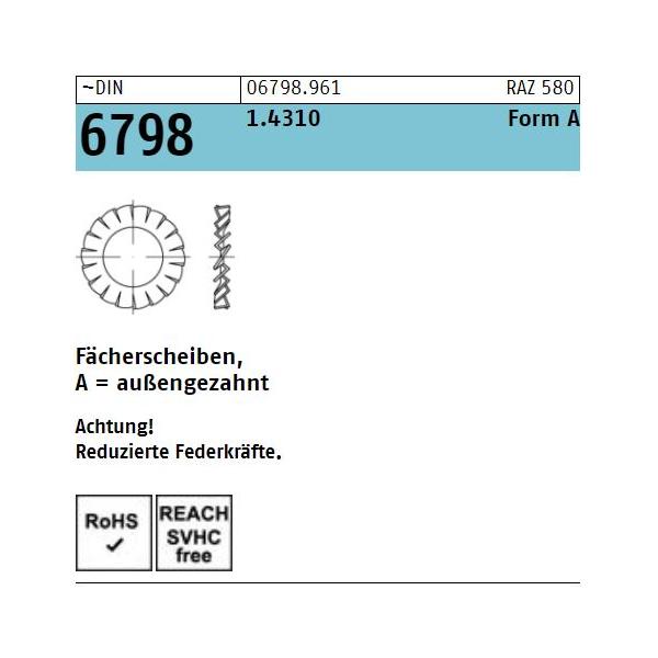 DIN 6798 Fächerscheiben - A2 - außengezahnt
