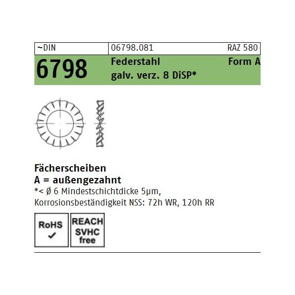 DIN 6798 Federstahl A  gal Zn DiSP (Dickschichtpass.)