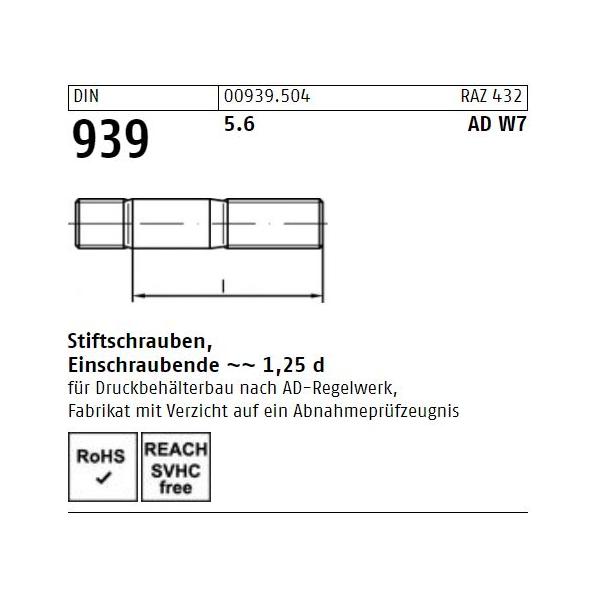 DIN 939 Stiftschrauben ADW7 - 5.6 gestempelt
