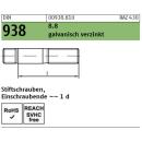 DIN 938 Stiftschrauben - verzinkt 8.8