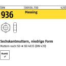 Sechskantmutter DIN 936 - niedrige Form - Messing