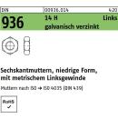 Sechskantmutter DIN 936 - niedrige Form - Linksgewinde -...