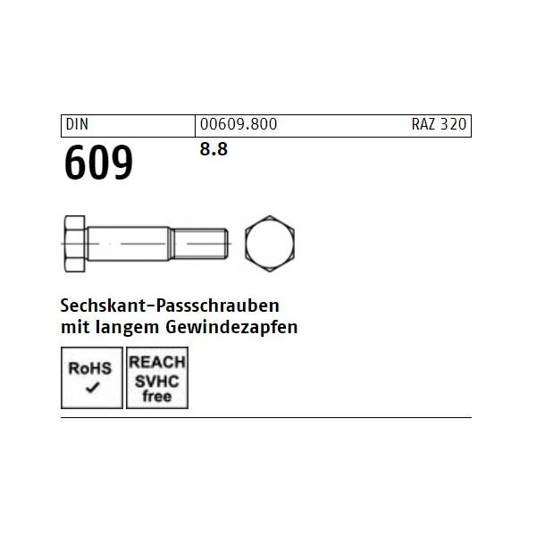 DIN 609 6KT-Passschrauben Stahl 8.8