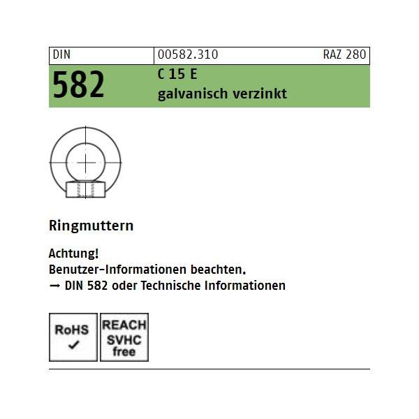 DIN 582 Ringmuttern - C15E verzinkt