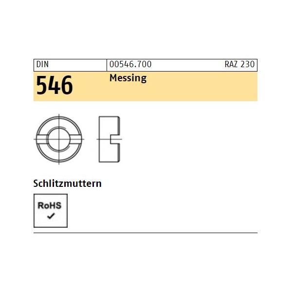 DIN 546 Schlitzmuttern - Messing