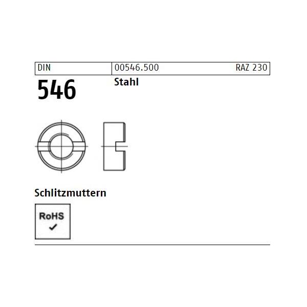 DIN 546 Schlitzmuttern - Stahl