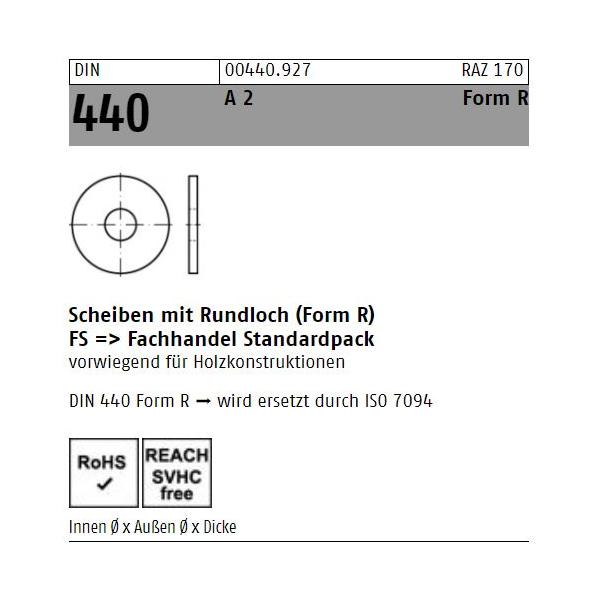 DIN 440 Bauscheiben - A2 - Form R