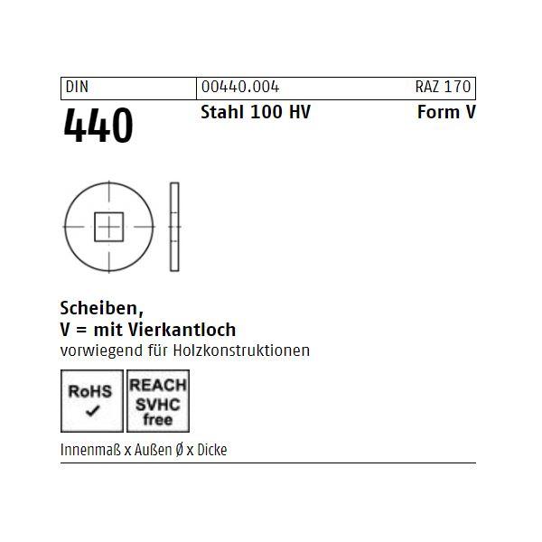 DIN 440 Bauscheiben - Stahl - Form V