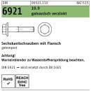 Sechskantschrauben DIN 6921 - Sechskantkopf mit Flansch - verzinkt 10.9