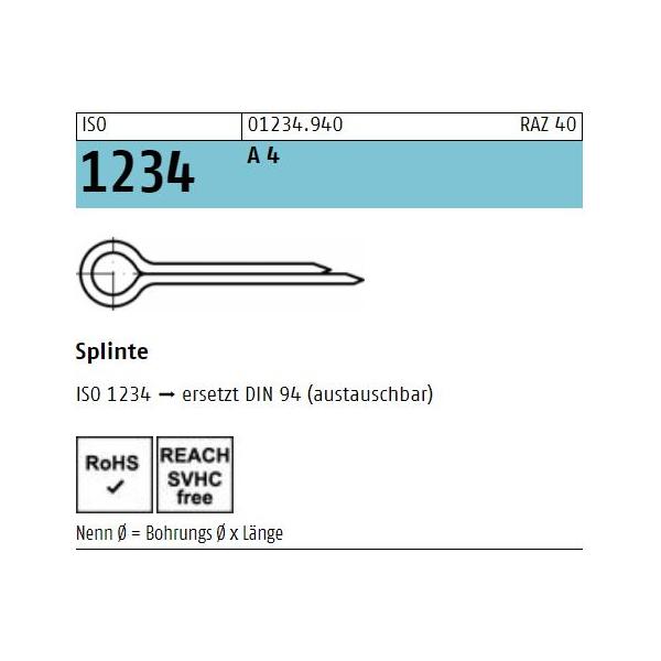 ISO 1234 Sicherungsstifte A4