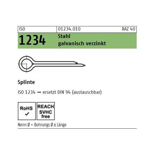 ISO 1234 Sicherungsstifte - verzinkt -