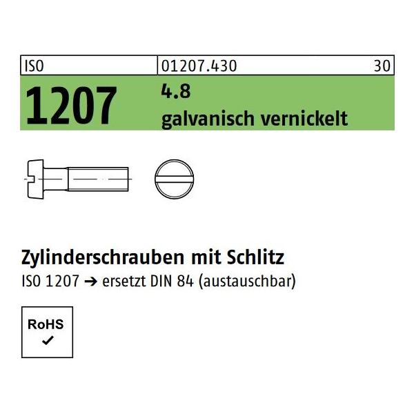 ISO 1207 4.8  galv. vernickelt
