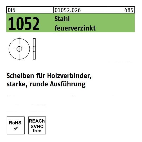 DIN 1052 Scheiben f. Holzverb. St., tZn,