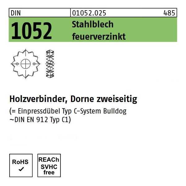 DIN 1052 Holzverb. Blechdorne Typ C, tZn, eins.,