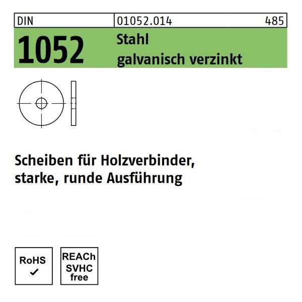 DIN 1052 Scheiben f. Holzverb. St., gal Zn,