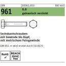 Sechskantschrauben DIN 961 - Vollgewinde - Feingewinde - verzinkt 8.8