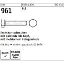 Sechskantschrauben DIN 961 - Vollgewinde - Feingewinde - Stahl blank 8.8