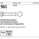 Sechskantschrauben DIN 961 - Vollgewinde - Feingewinde - Stahl blank 10.9