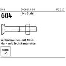Senkkopschrauben DIN 604 - mit Nase - u. Mutter - Stahl 4.6