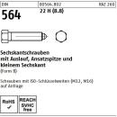 Sechskantschrauben DIN 564 (B) - Ansatzspitze - kleinem Sechskant - Stahl 22H(8.8)
