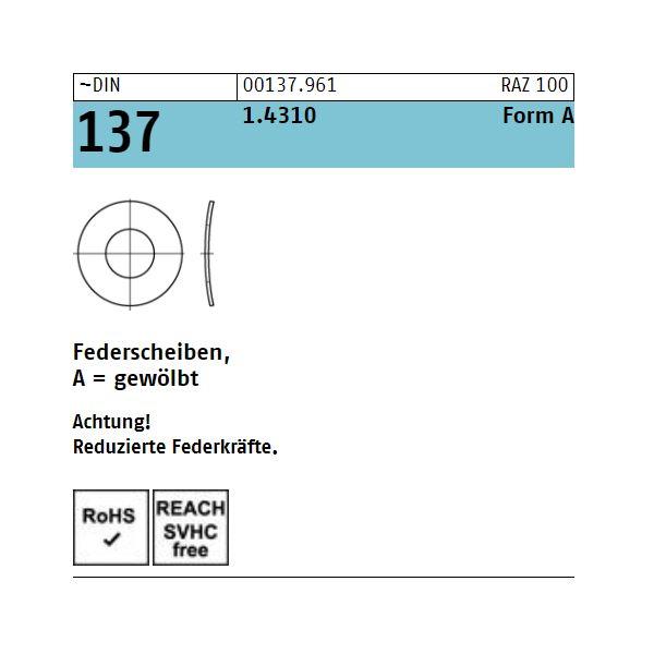 Federscheiben DIN 137 - Form A - gewölbt - A2
