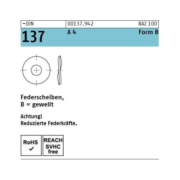 Federscheiben DIN 137 - Form B - gewellt - A4