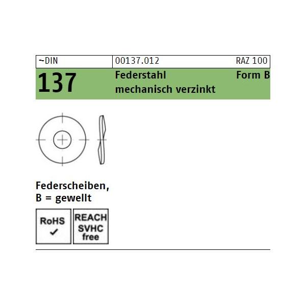 Federscheiben DIN 137 - Form B - gewellt - mech. verzinkt