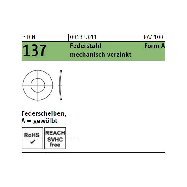 Federscheiben DIN 137 - Form A - gewölbt - mech. verzinkt