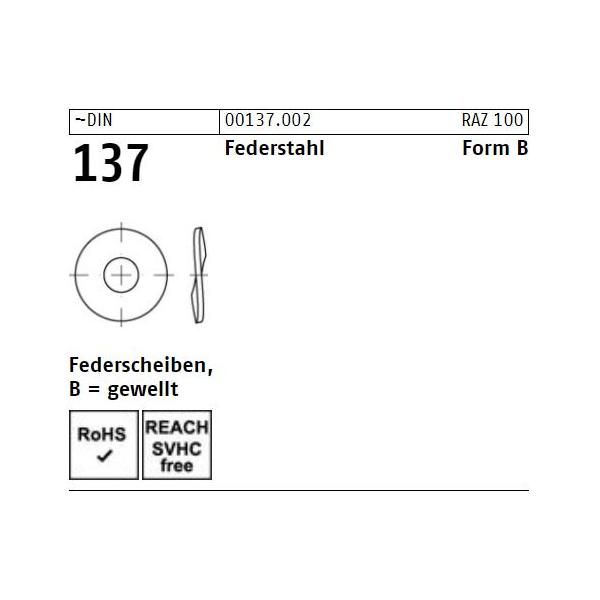 Federscheiben DIN 137 - Form B - gewellt - Federstahl