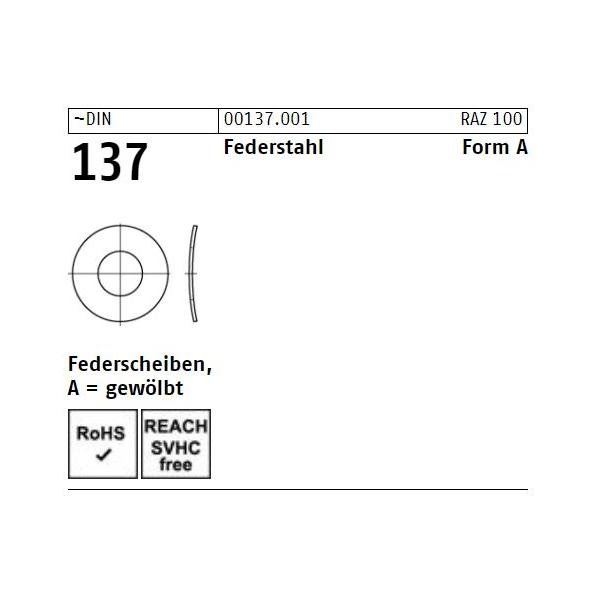 Federscheiben DIN 137 - Form A - gewölbt - Federstahl
