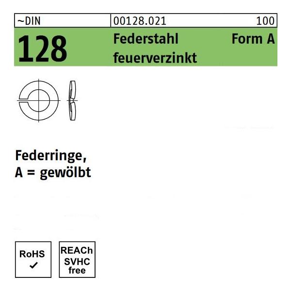 DIN 128 Federringe - Form A - gewölbt - Feuerverzinkt