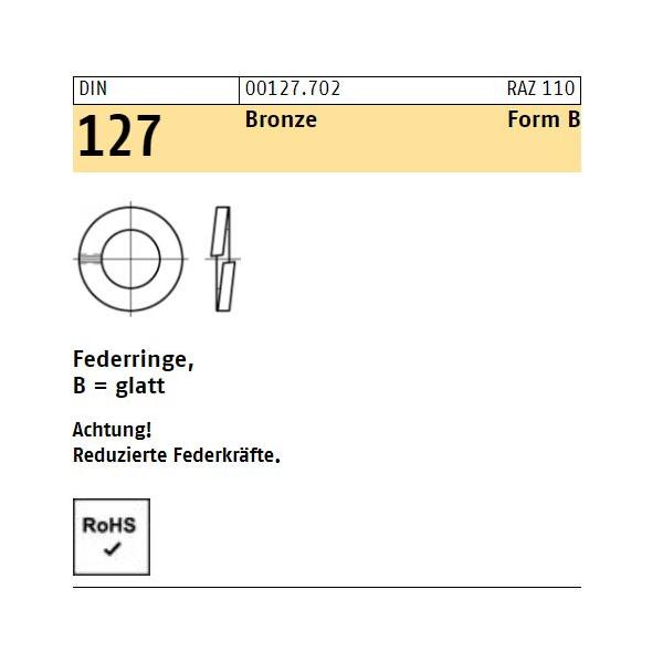 DIN 127 Federringe - Form B - Glatt - Bronze