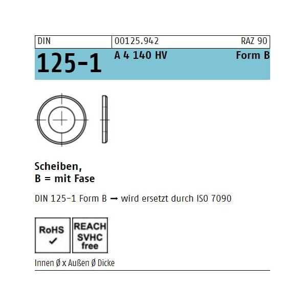 DIN 125 Unterlegscheiben A4 - Form B - 140 HV