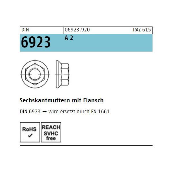DIN 6923 Flanschmuttern - A2