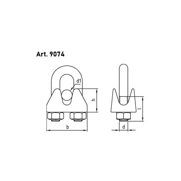 Art. 9074 - Drahtseilklemmen A4  /  2mm // 20 Stück