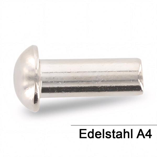 Halbrundnieten DIN 660 - Edelstahl A4
