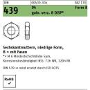 DIN 439 Sechskantmuttern Stahl 04 - verzinkt - Form B -...