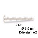 Blechschrauben DIN 7971 - 3.5 mm - Zylinderkopf - Schlitz - Edelstahl A2