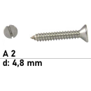 Blechschrauben DIN 7972 - 4,8 mm - Senkkopf - Schlitz - A2
